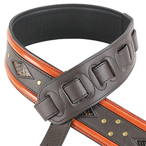 Walker & Williams GTR-10 Dark Brown with Python Diamond Inserts & Brass Rivets - Thumbnail 3