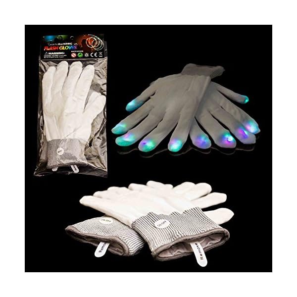 2 Pieces LED Rave Gloves Flashing Light Up Gloves with Finger