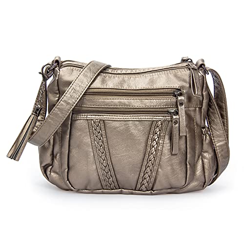 VOLGANIK ROCK Crossbody Bag for Women with Tassel Ladies Soft PU leather Purses and Handbag Pocketbooks