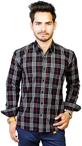 Trendster Checkered Black-Red-White Shirt