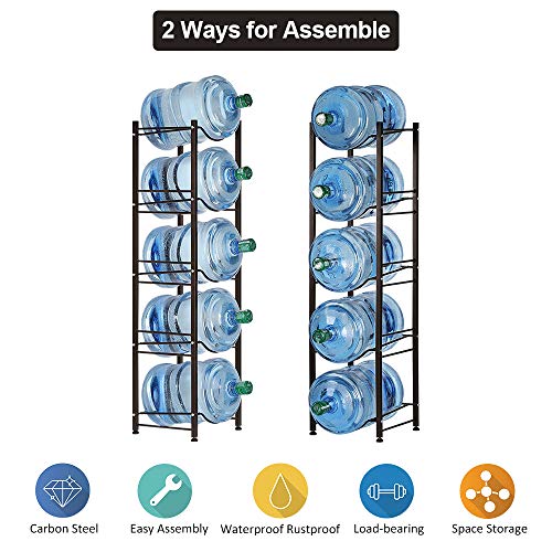 Water Cooler Jug Rack 5Tier Water Bottle Storage Rack 5 Gallon Jugs