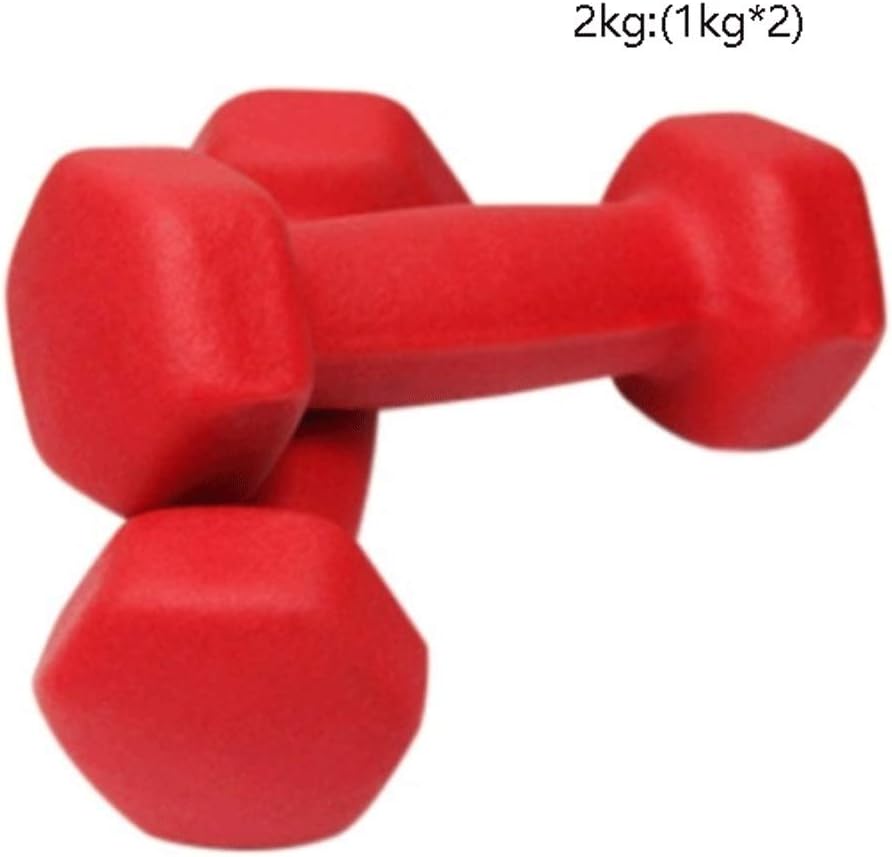 Yyqx Dumbbell Dumbbell Set 2PCS Children Dumbells Outdoor Fitness Equipment Tool Sport Exercise Schoolgirl Small Dumbbell Fitness Equipment Dumbbells (Color : Red 2kg (1kg2))