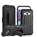 Galaxy Core Prime Case, [Belt Clip] Shockproof Heavy Duty Rugged Case With Locking Belt Swivel Clip & Kickstand For Samsung Galaxy Core Prime / Prevail 4G LTE (Black)