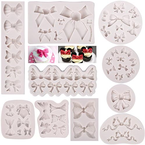 PROKITCHEN Butterfly Bow-knot Bow Silicone Fondant Mold Ribbon Mould DIY Cake Decoration Baking Utensils Chocolate Mold for Sugarcraft, Cake Border Decoration, Cupcake Topper