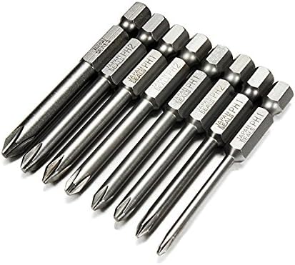 8pcs 65mm Length Hex Shank Magnetic Phillips Cross Head Screwdriver Bits