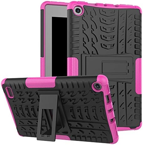 Maomi AMZ flre 7" (2017 Release) Case,[Kickstand Feature],Shock-Absorption/High Impact Resistant Heavy Duty Armor Defender Case for AMZ flre 7 Inch 2017 Tablet (Pink)