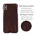 iPhone Xs Max Case, Pierre Cardin Genuine Leather Premium Vintage Classic Business Style for Men Hard Back Cover Slim Protective Compatible Apple iPhone Xs Max - Dark Brown