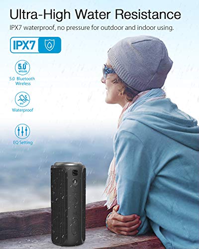 Bluetooth Speakers, Vanzon Climber-Z Portable Bluetooth V5.0 Wireless Speaker, with 30W Rich Bass& 360° Surround Sound, 16 Hr Playtime, IPX7 Waterproof, for Travel, Camping, Shower and Outdoors