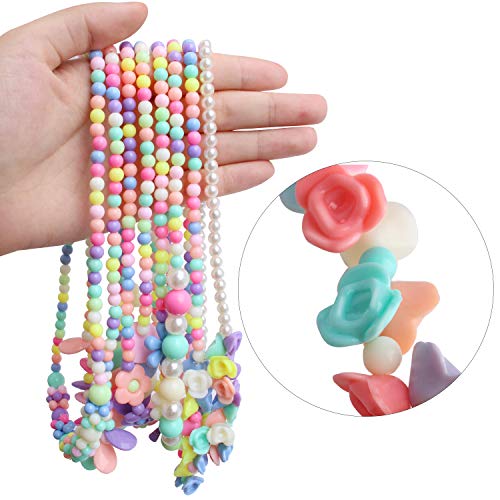 image for Outee 18 Pcs Toddler Costume Jewelry Princess Necklace Bracelet Set Ki