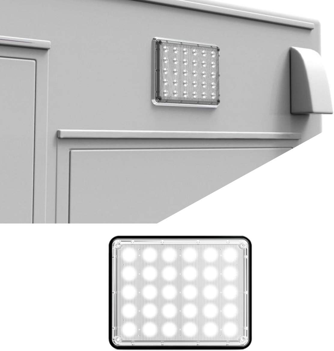 Alpha-Z 7x9 Emergency Vehicle Ambulance LED Surface Mount Light and Fire Truck LED Warning Light - Clear/Clear