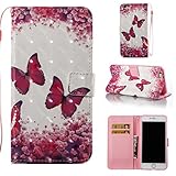 iPhone 6S Plus /6 Plus Case, PU Leather Wallet Case Durable Magnetic Case Cover Credit Card Holder Protective Book Case Xmas Halloween Birthday Gift for Apple iPhone 6S Plus /iPhone 6 Plus-Butterfly