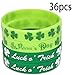 Moon Boat 74PCS St. Patrick's Day Shamrock Rubber Wristbands Bracelets - Party Favors Supplies Gifts Decorations