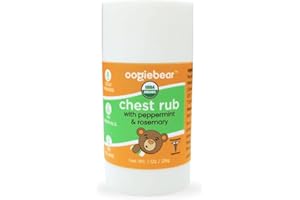 oogiebear Kids Chest Rub, USDA Organic Soothing Peppermint & Rosemary for Breathing Relief and Comfort, Petroleum Free, 30+ Months, 1.0 Oz Balm