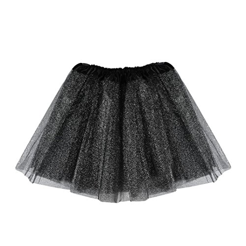 Sharemen Hot Sale Girls Kids Baby Dance Fluffy Tutu Skirt (Black, Free Size)