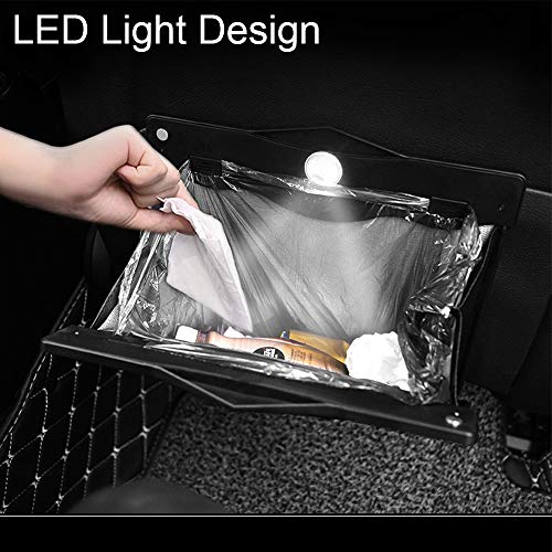 BASENOR 2022 2021 2020 Tesla Model Y Trash Can PU Leather Garbage Bin