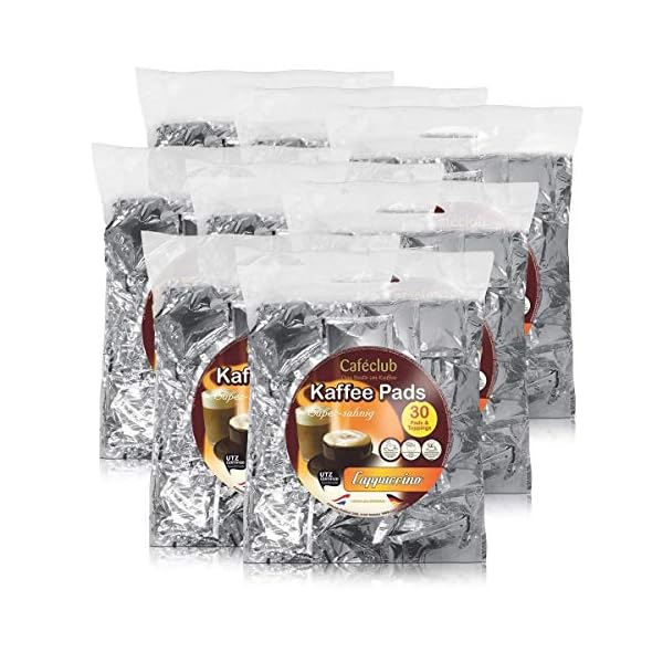 Cafeclub Supercreme Cappuccino 8x30 KaffeePads und 8x30 Toppings Megabeutel
