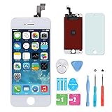 HXSZ LCD Touch Screen Digitizer Frame Assembly Full Set LCD Touch Screen Replacement +tools and Professional Glass Screen Protector for iPhone 5s/4.0 inches(White)Not for iphone 5