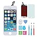 HXSZ LCD Touch Screen Digitizer Frame Assembly Full Set LCD Touch Screen Replacement +tools and Professional Glass Screen Protector for iPhone 5s/4.0 inches(White)Not for iphone 5