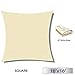 Windscreen4less 16' x 16' Sun Shade Sail Square Canopy in Beige with Commercial Grade Customized