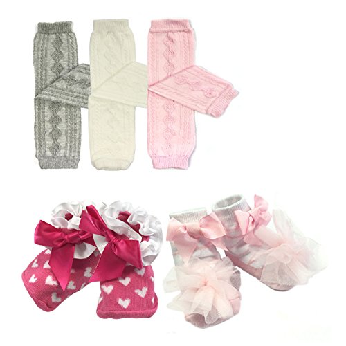 Bowbear Baby Argyle Leg Warmers and Mary Jane Socks, Hearts and Bows