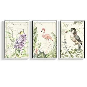 Floating Framed for Living Room Bedroom Vintage Bird...