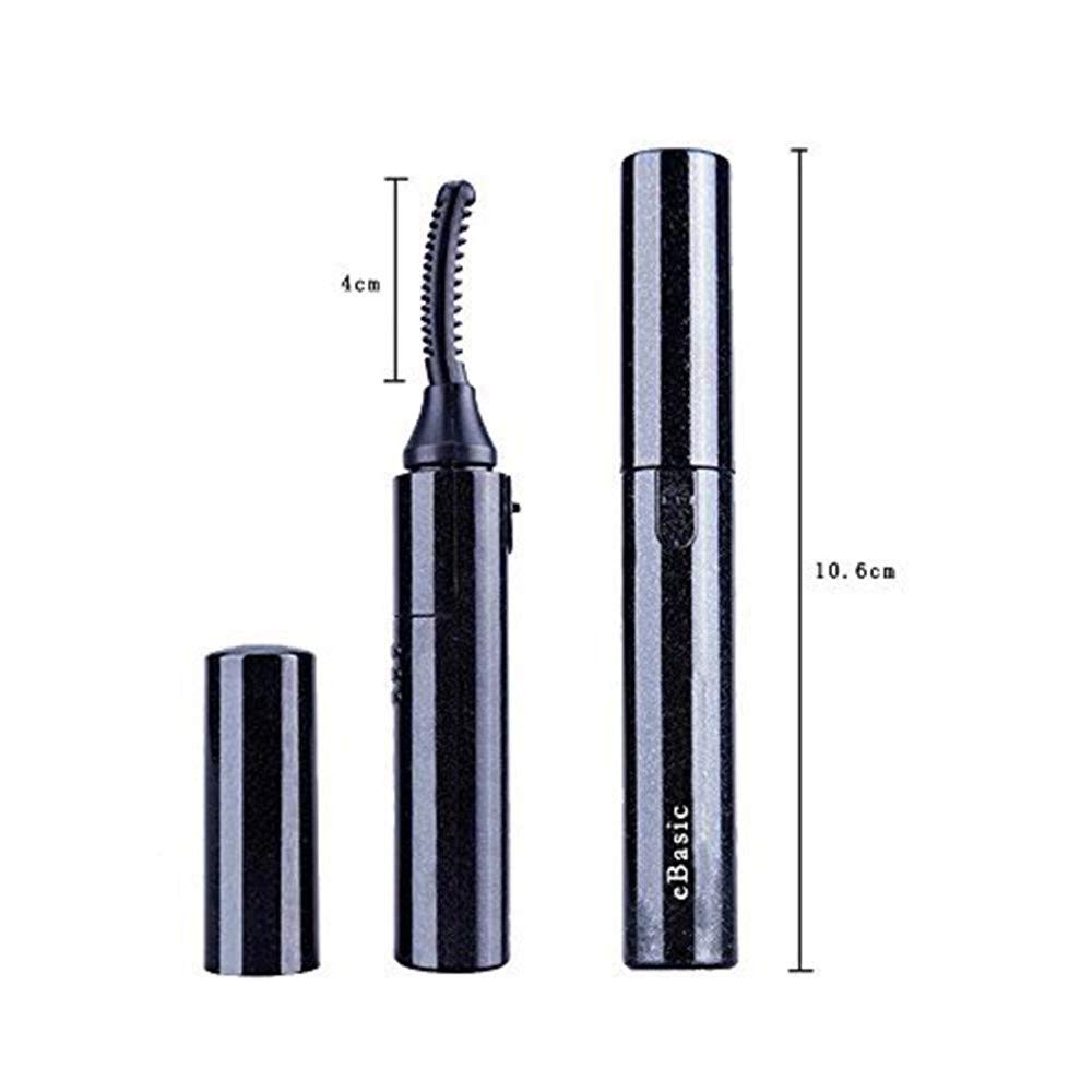 eBasic Recourbe Cils Électrique Portable Chauffant Mini Bigoudi des Cils Outil de Maquillage de Yeux pour Cils Courbés Noir pour les Filles Femmes