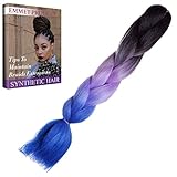 Emmet Jumbo Braids 60+ Colors Kanekalon Synthetic Box Braids African Hair Extension 100g/pcs, Hair Care Ebook Included (24