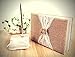 BETTERLINE Rustic Wedding Guest Book Made of Burlap and Lace - Includes Matching Pen Holder and Silver Pen - 120 Lined Pages for Guest Thoughts - Comes in Gift Box (Burlap Flower)