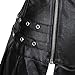 Women's PU Faux Leather Steampunk Corset Bustier Garter Lingerie Clubwear Medium Black with Silver eyelets, Silver zipper