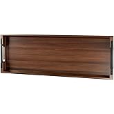 Dofira Large Acacia Wood Serving Tray with Metal Handles - 36" Long Charcuterie Board for Cheese, Meat & Appetizers - Perfect for Kitchen, Entertaining, Gatherings & Home Decor