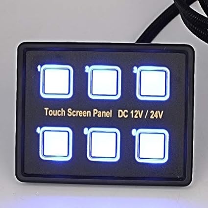 DC 12V 24V 6 Gang Touch Screen Control Panel Box for Car Marine Boat RV Vehicle Truck