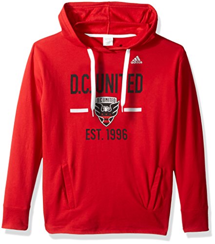 adidas MLS D.C. United Adult Women Simply Put Fleece Hood, Large, Power Red