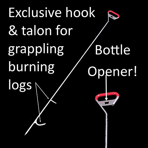 Fire King Extra Large Fire Pit Poker Log Grabber Bottle Opener The King