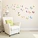 DECOWALL DW-1408 Patterned Butterflies Kids Wall Stickers Wall Decals Peel and Stick Removable Wall Stickers for Kids Nursery Bedroom Living Room d?cor