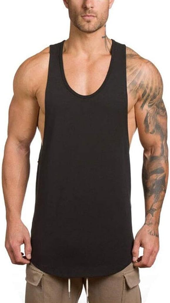 Men's Muscular Cut Open Sides Tank Tops Bodybuilding Sleeveless T