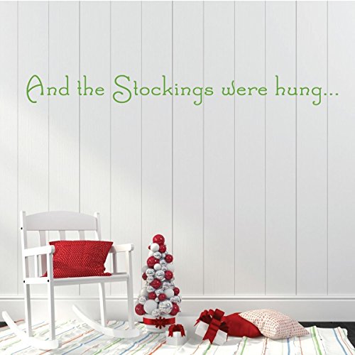Christmas Font Wall Decal - And The Stockings Were Hung - Holiday Vinyl Decor for Living Room or Home Decoration - Thumbnail 6