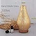 MELLER Gold Plated Essential Oil Diffuser, Aromatherapy Ultrasonic Humidifier, Night Light with Handmade Glass, BPA Free, 7 Color Changing, Waterless Auto-Off, Timer Setting