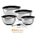 Golden Chef - Stainless Steel Mixing Bowl Set With Tight-Fitting Lids & Silicone Bottom With Bonus Whisk Nesting Metal Serving Bowls Ideal for Kitchen, Camping, And Food Storage