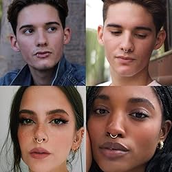 20G 18G 16G Titanium Nose Ring Hoop, Cartilage Hoop