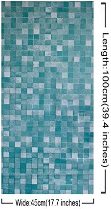 DXY 45×100 cm Waterproof Wall Stickers Backsplash Peel and Stick Kitchen Decoration (Blue Green)