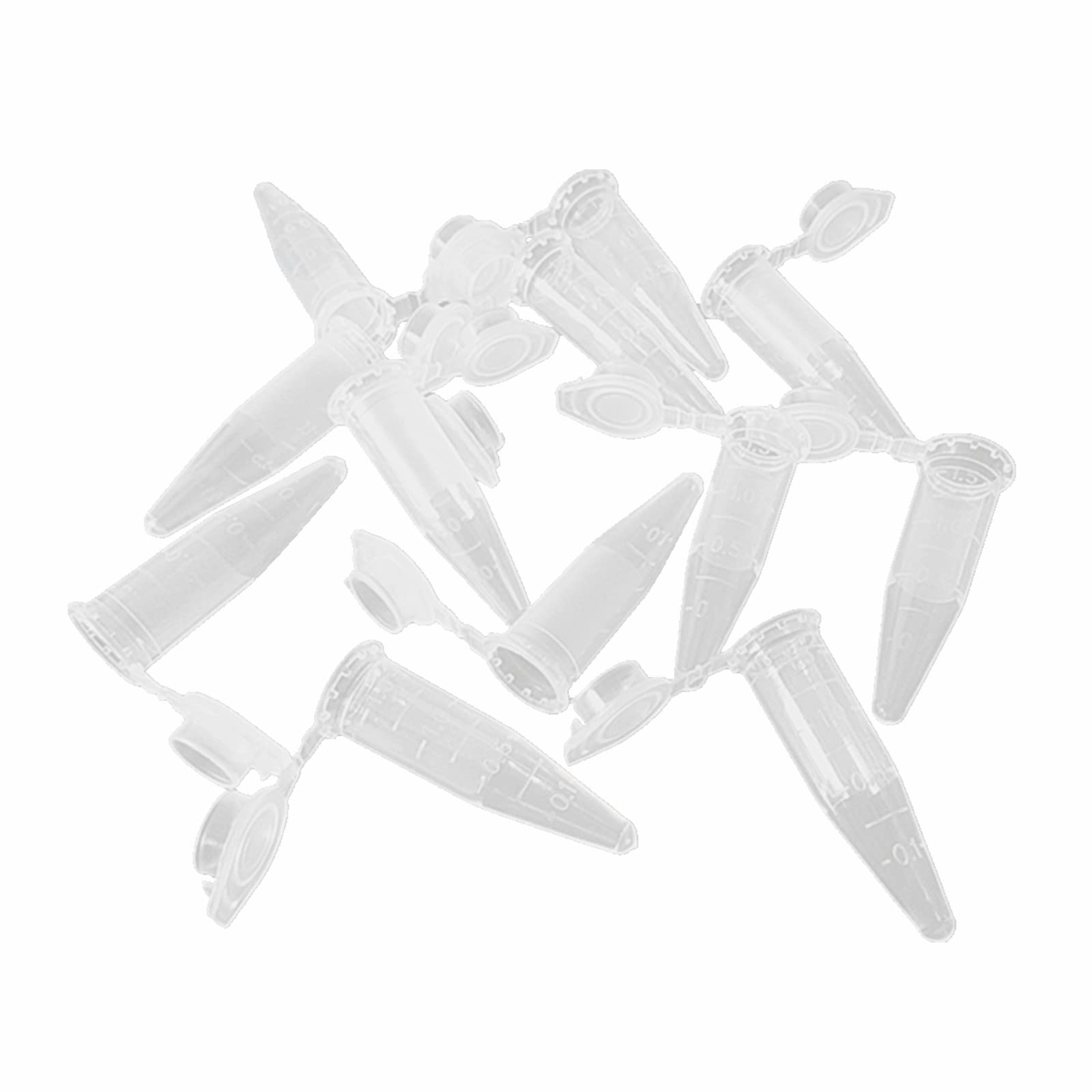 XHBTS 50 Pcs Centrifuge Tubes Bottom Tip Clear Plastic Test Tube Vials 0.2mL 0.5ML 1.5ML (1.5ml)