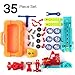 PREXTEX 35 Piece STEM Take-A-Part Do It Yourself Truck Carrier Tool Box with Racing Car and Realistic Lights and Sounds Great Toy for Boys and Girls