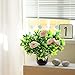 Artificial Plants,2Pcs Fake Plastic Rose Leaves Bushes Faux Shrubs Arrangements For Outdoor Indoor Home Garden Office Verandah Decor Green by Senjie