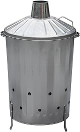 Abaseen 90 Litre Galvanized Incinerator with Lid Outdoor Fire Bin view 1