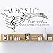Home Find Musical Notes Wall Decals Music is Life That's Why Our Hearts Have Beats Stickers for Kids Bedroom Music Room Dance Room Vinyl Art Decor House Decorations (Black 51.1 inches x 22 inches)