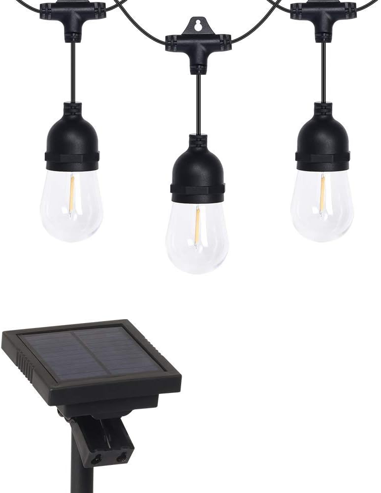 Westinghouse Solar String Lights Outdoor, 18 FT Water Resistant Decorative String Lights with 10 LED Filament Bulbs, Solar Powered Decorative Patio Lights for Backyard Garden Landscape