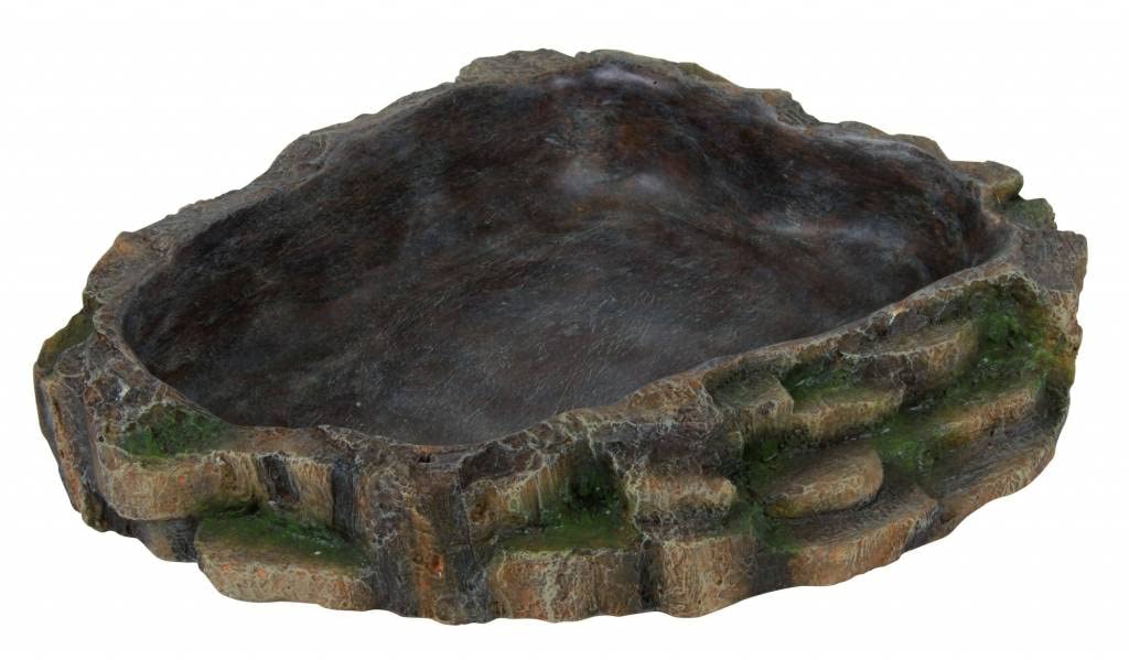 TRIXIE Reptile Rainforest Decoration Water and Food Bowl, 13 x 3.5 x 11 cm