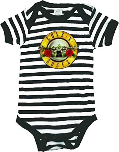 Guns N Roses Striped Infant Baby Rock and Roll Creeper Romper
