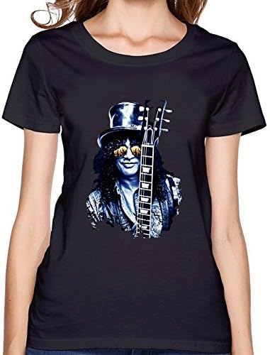 Slash Guns N Roses Gibson Les Paul GNR Music Band Women's Short Sleeve Shirt M Black