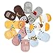 Yshare® 5 Pairs 18-36 Month Cartoon Anti Slip Skid Crew Ankle Baby Socks + Gift Bangle With bag Cute Animal Toddler Infant Socks Length 4.73-7 inches